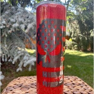 NEW “Punisher” Custom made 30oz Straight Skinny Red Stainless Steel Tumbler